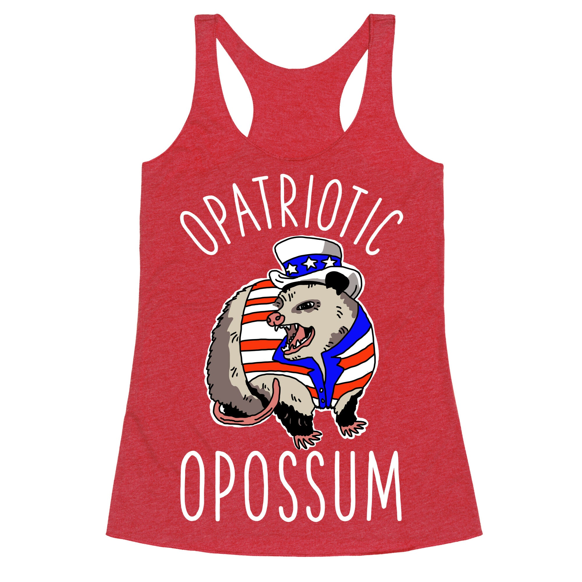 Opatriotic Opossum Racerback Tank