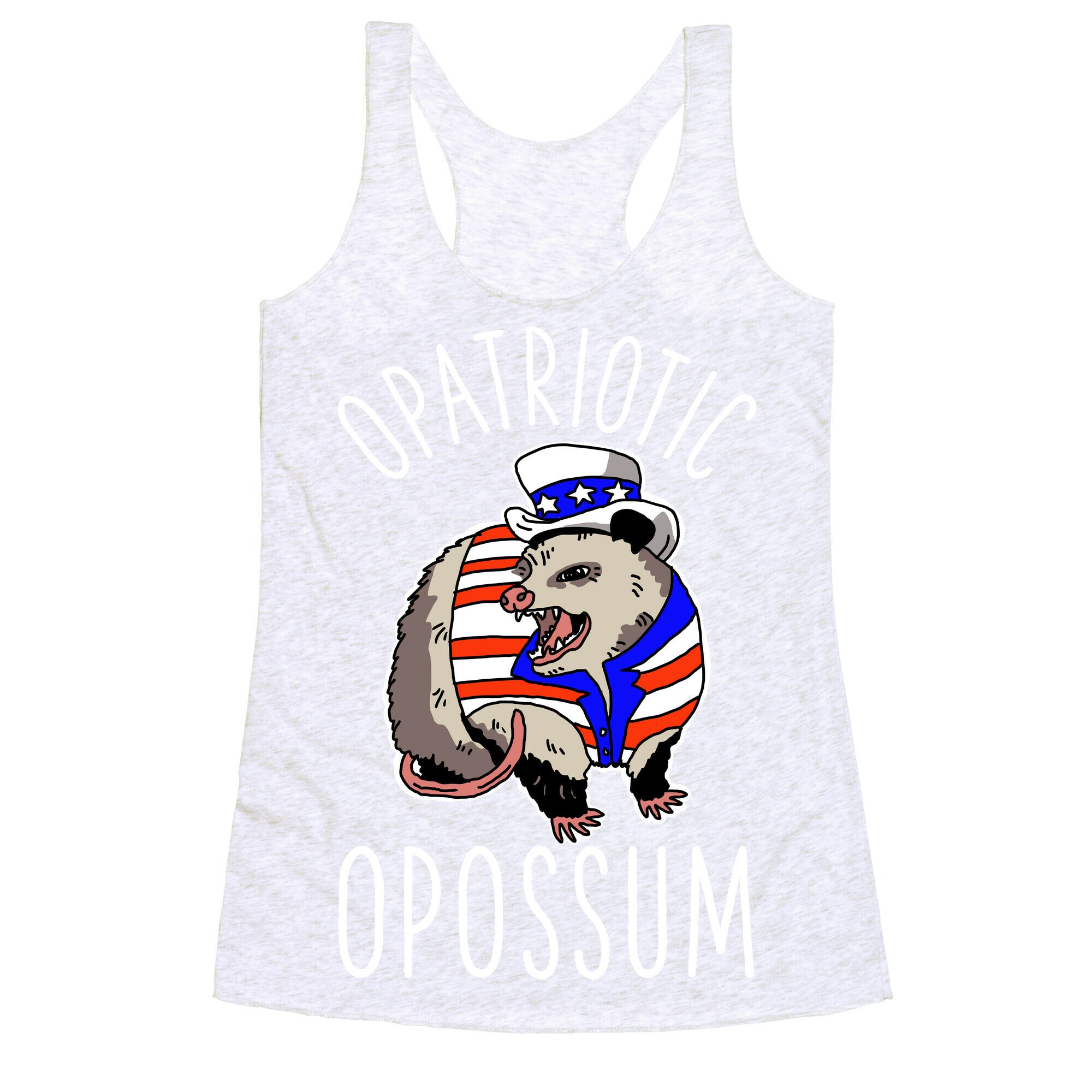 Opatriotic Opossum Racerback Tank