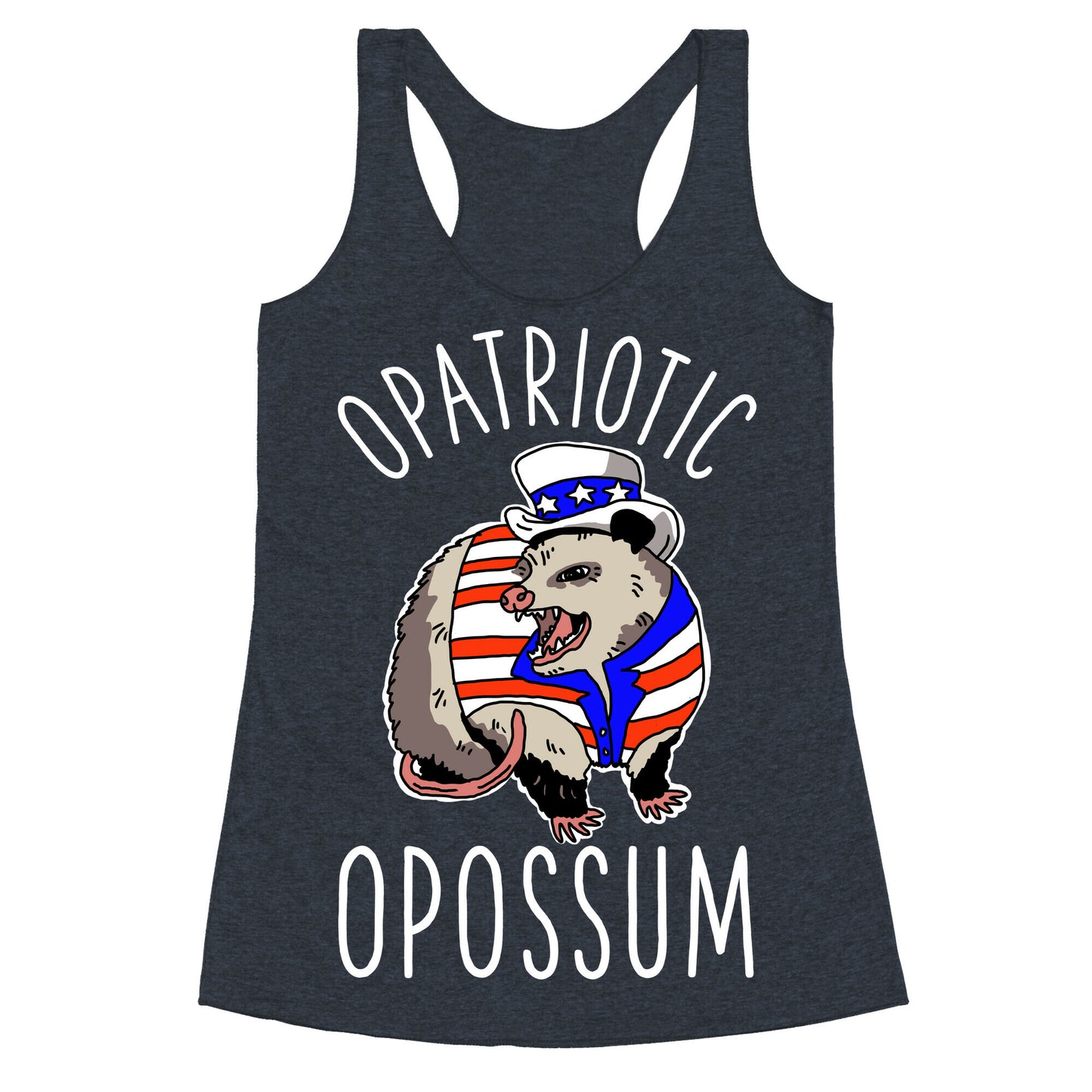 Opatriotic Opossum Racerback Tank