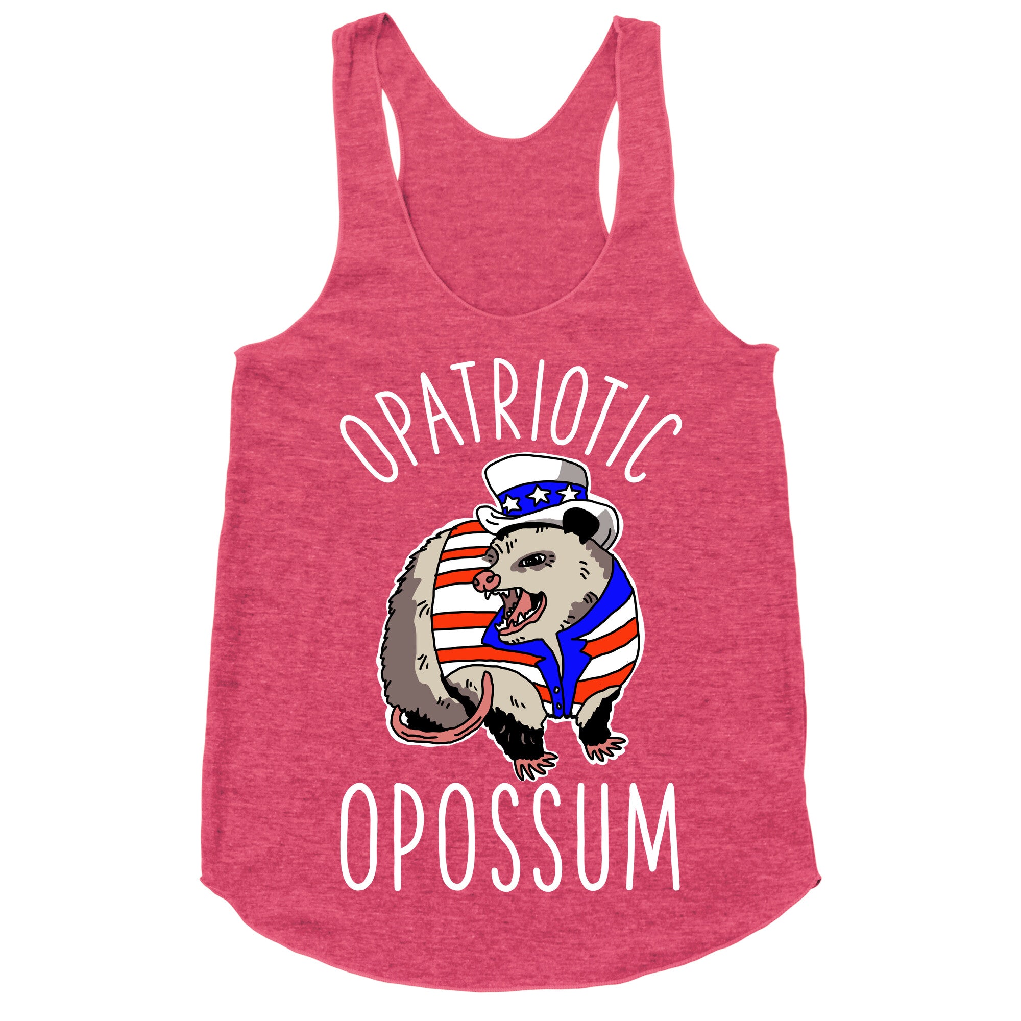 Opatriotic Opossum Racerback Tank