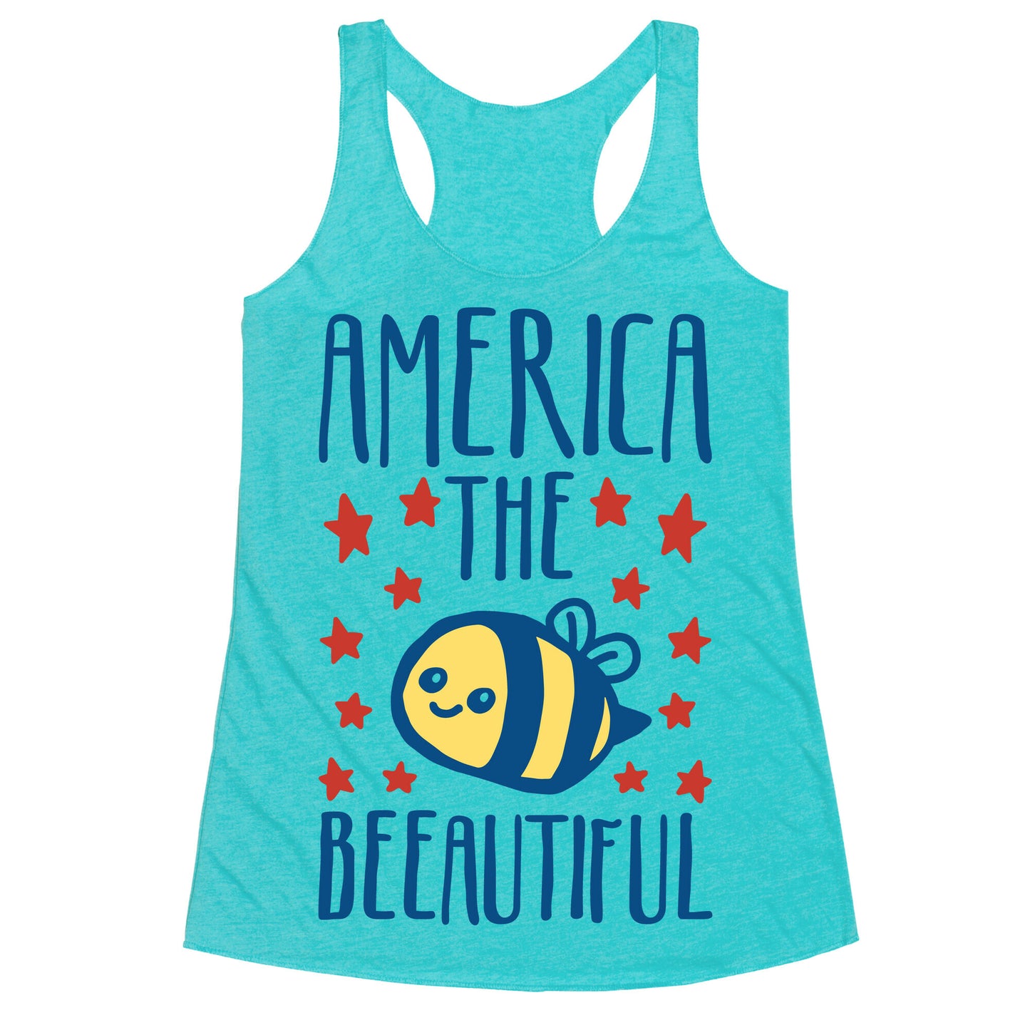 America The Beeautiful Bumble Bee 'Merica Parody Racerback Tank