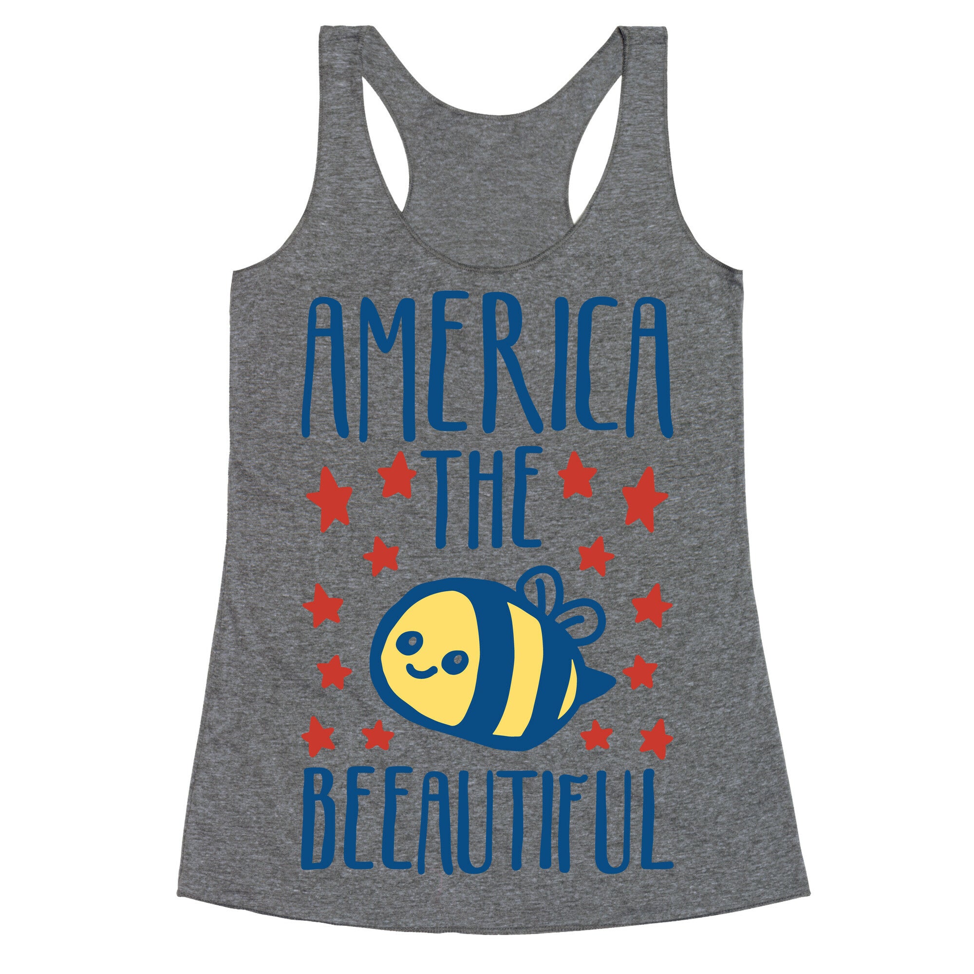 America The Beeautiful Bumble Bee 'Merica Parody Racerback Tank