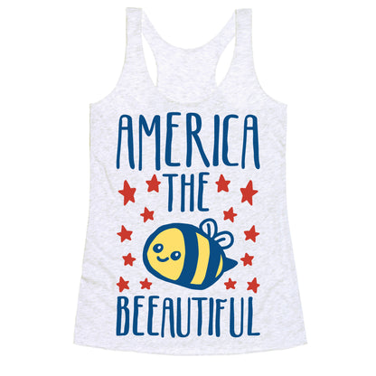 America The Beeautiful Bumble Bee 'Merica Parody Racerback Tank