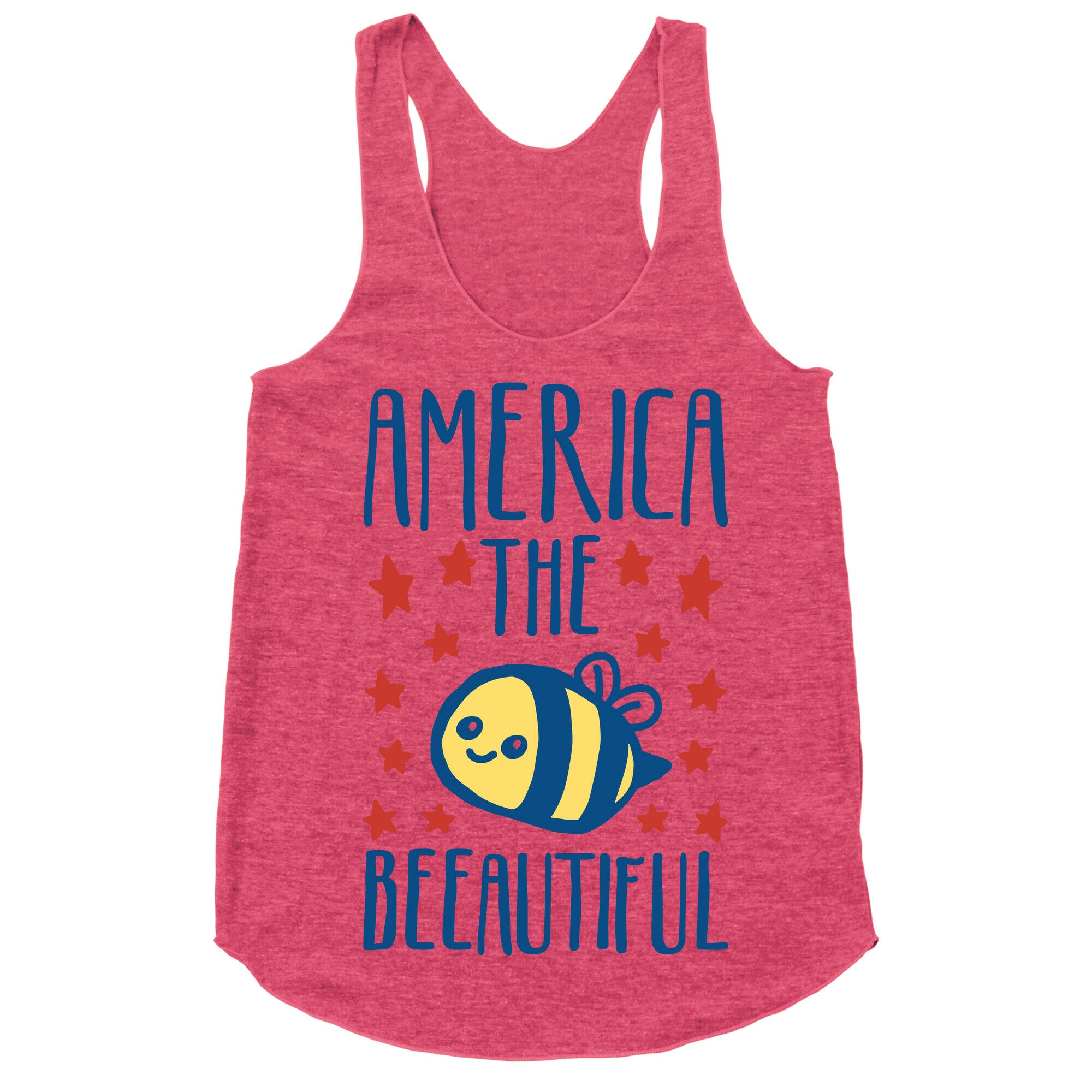 America The Beeautiful Bumble Bee 'Merica Parody Racerback Tank