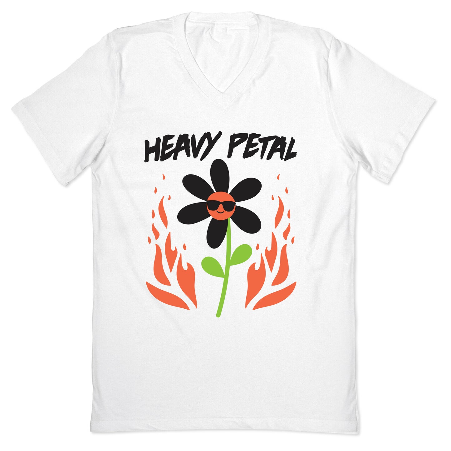 Heavy Petal Flower V-Neck