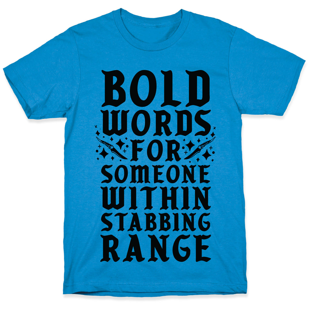 Bold Words For Someone Within Stabbing Range T-Shirt