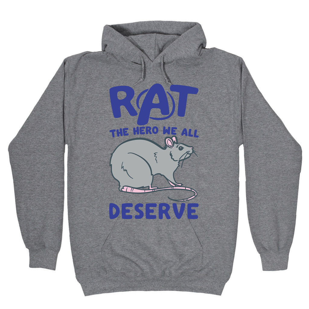 Rat the Hero We All Deserve Parody White Print Hoodie