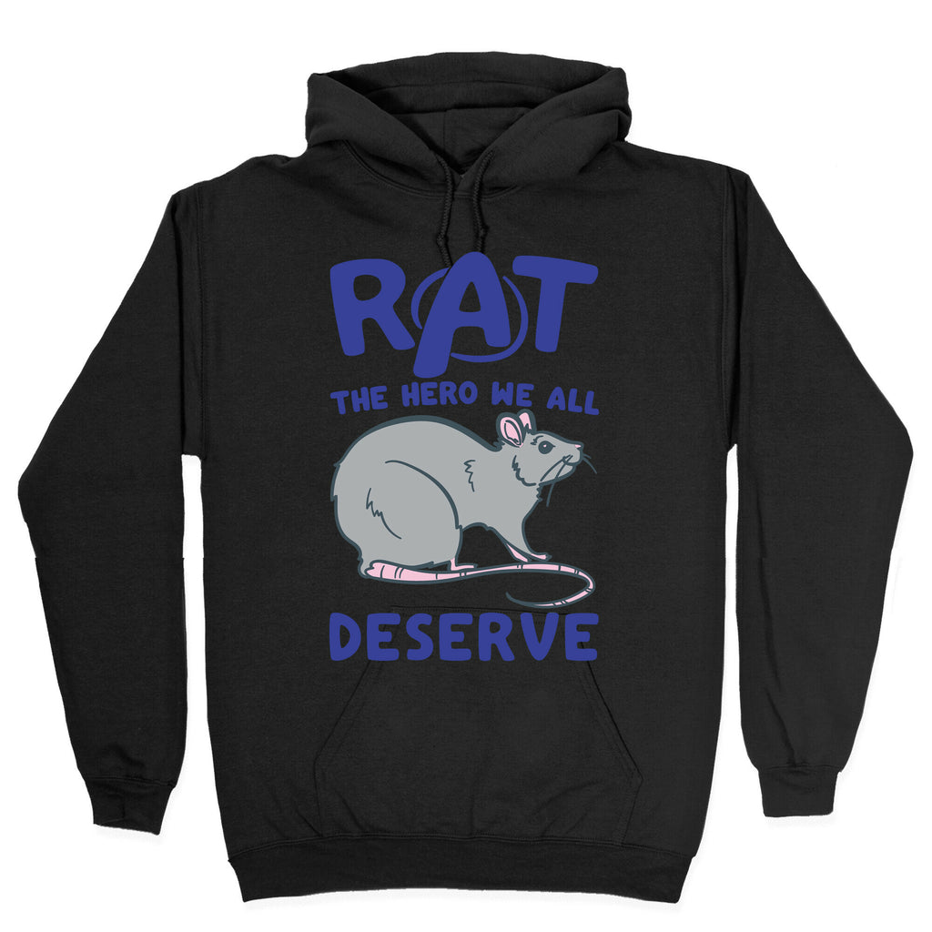 Rat the Hero We All Deserve Parody White Print Hoodie