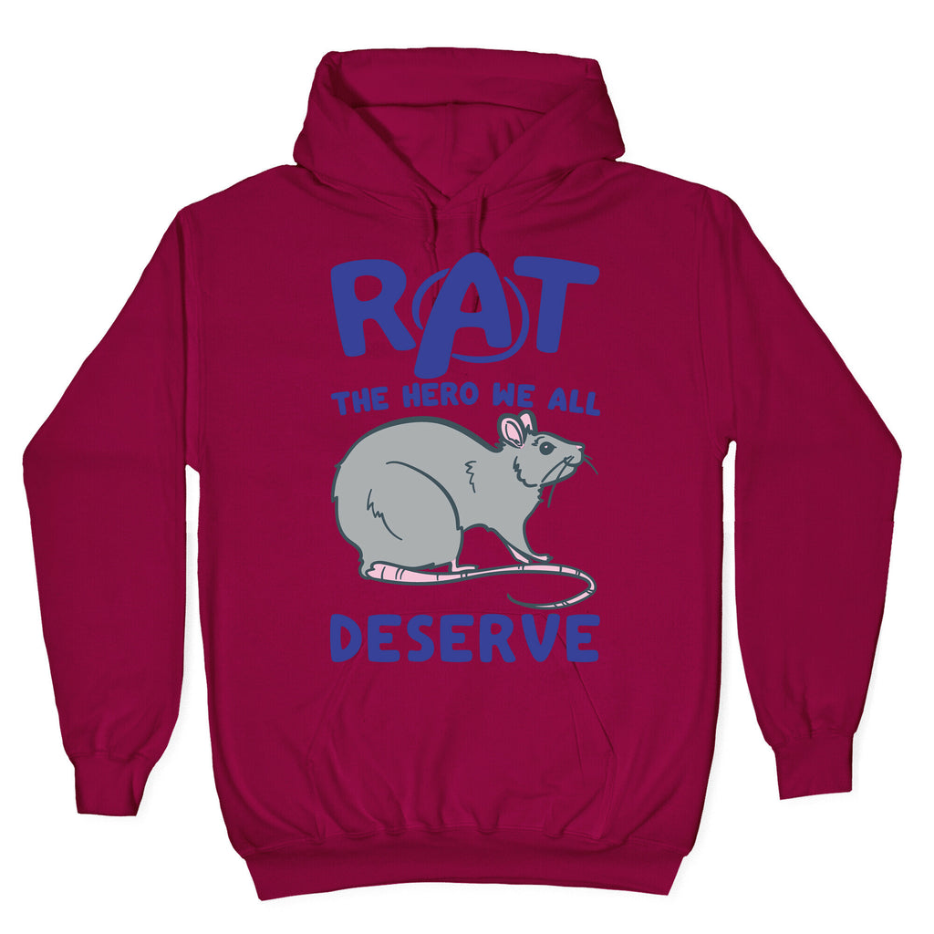 Rat the Hero We All Deserve Parody White Print Hoodie