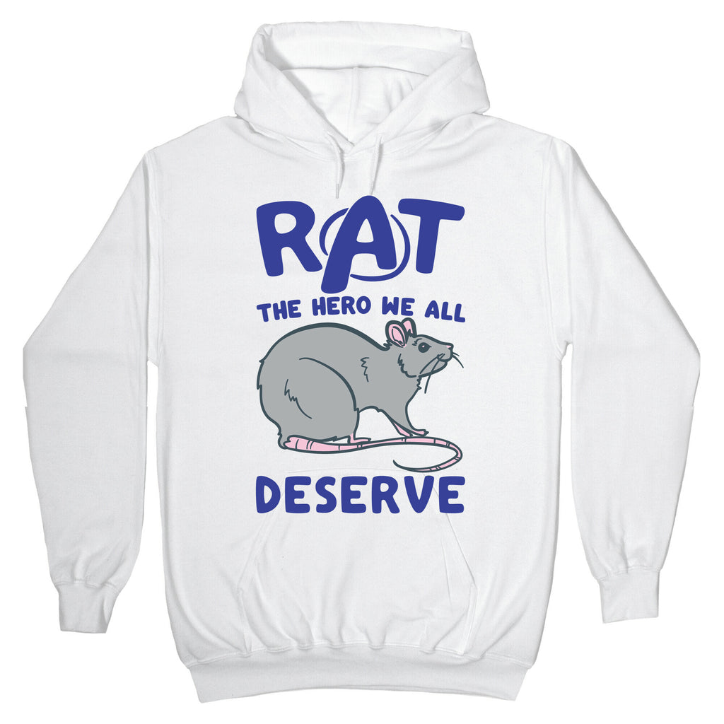 Rat the Hero We All Deserve Parody White Print Hoodie