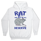 Rat the Hero We All Deserve Parody White Print Hoodie