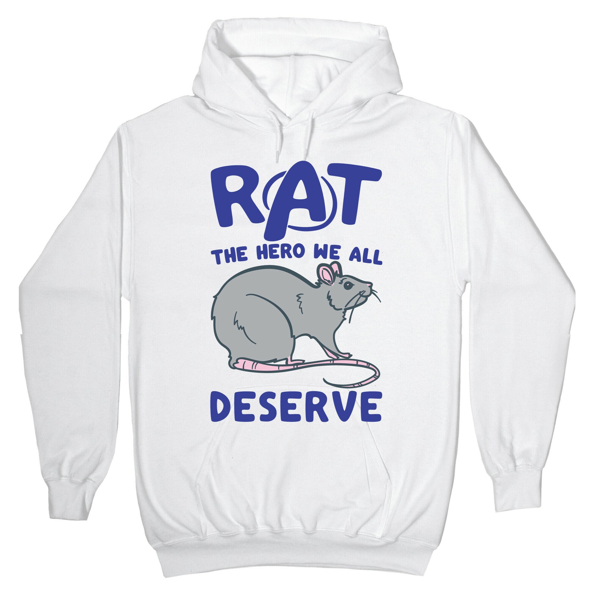 Rat the Hero We All Deserve Parody White Print Hoodie