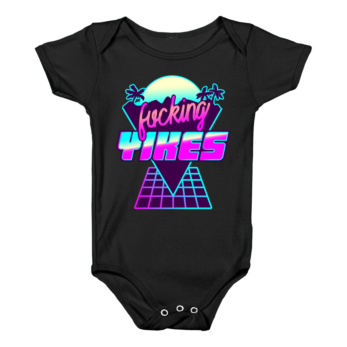 Fucking YIKES Retro Wave Baby One Piece