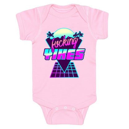 Fucking YIKES Retro Wave Baby One Piece