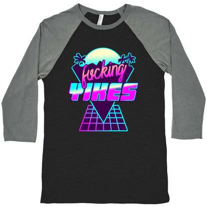 Fucking YIKES Retro Wave Baseball Tee