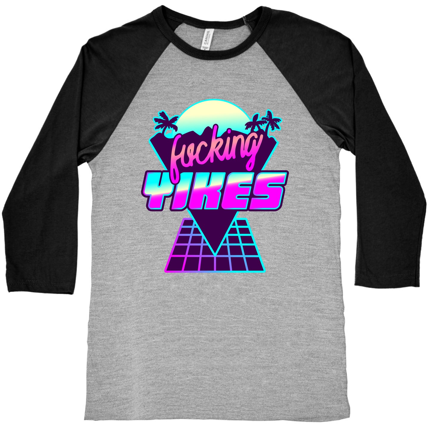 Fucking YIKES Retro Wave Baseball Tee