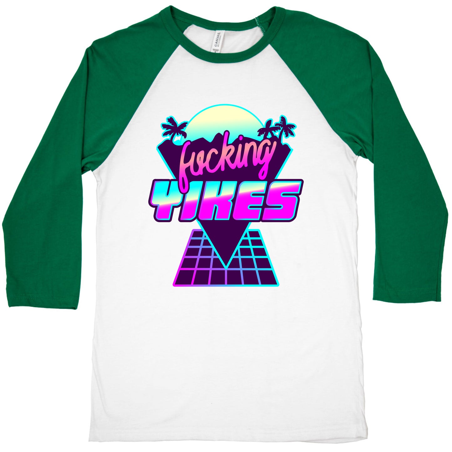 Fucking YIKES Retro Wave Baseball Tee