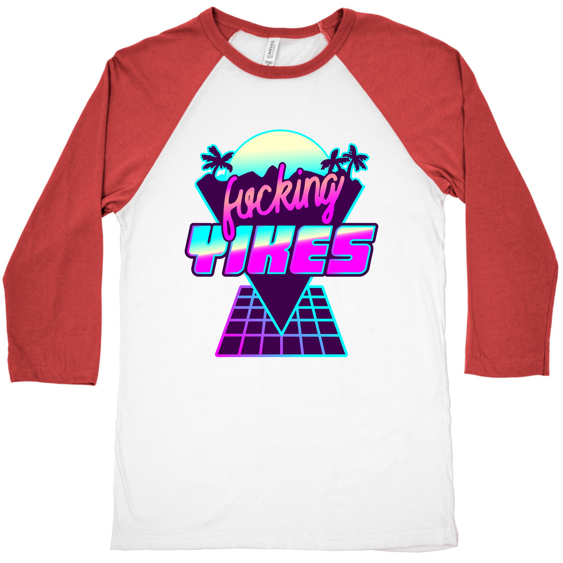 Fucking YIKES Retro Wave Baseball Tee