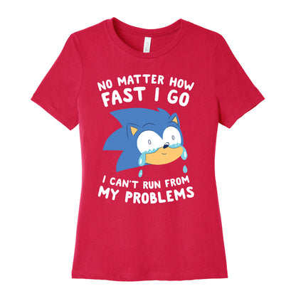 Sonic Can't Run From His Problems Women's Cotton Tee