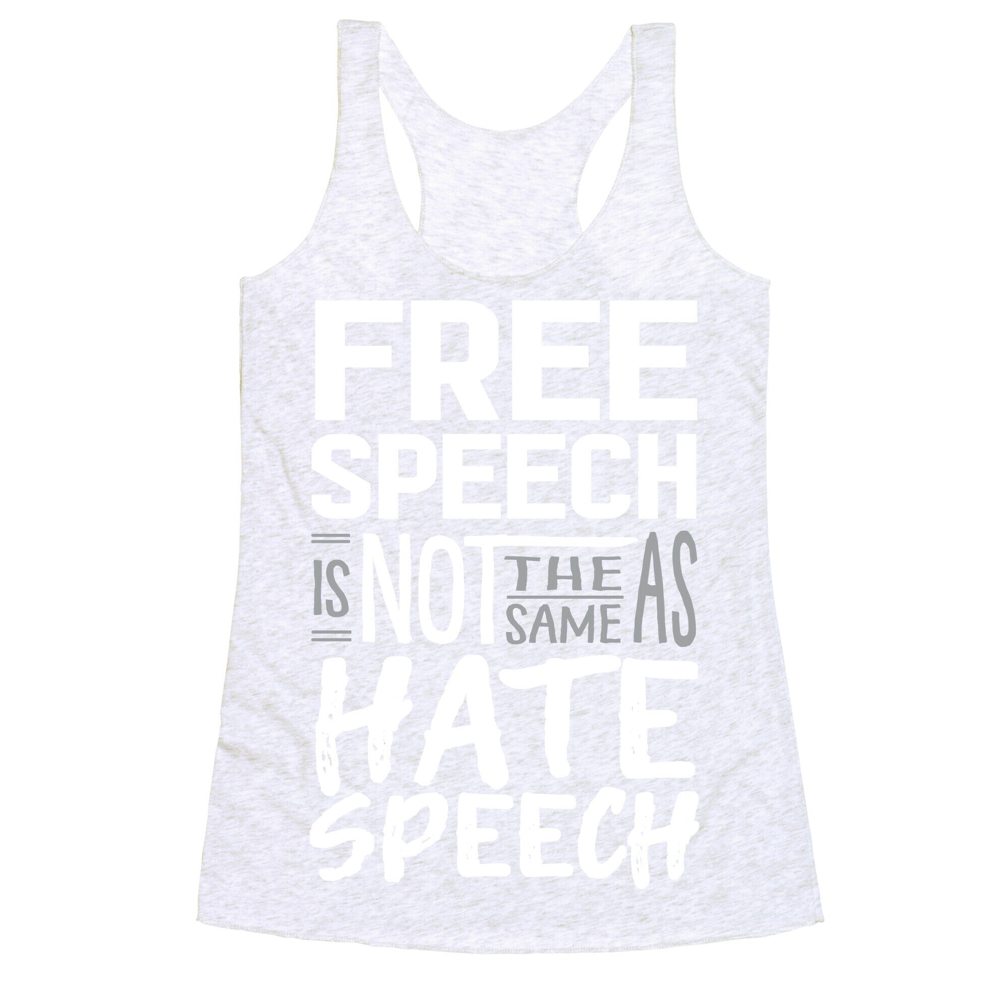 Free Speech Is NOT The Same As Hate Speech Racerback Tank