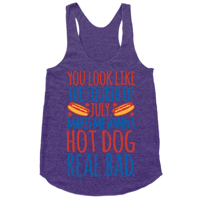 You Look Just Like The Fourth of July White Print Racerback Tank