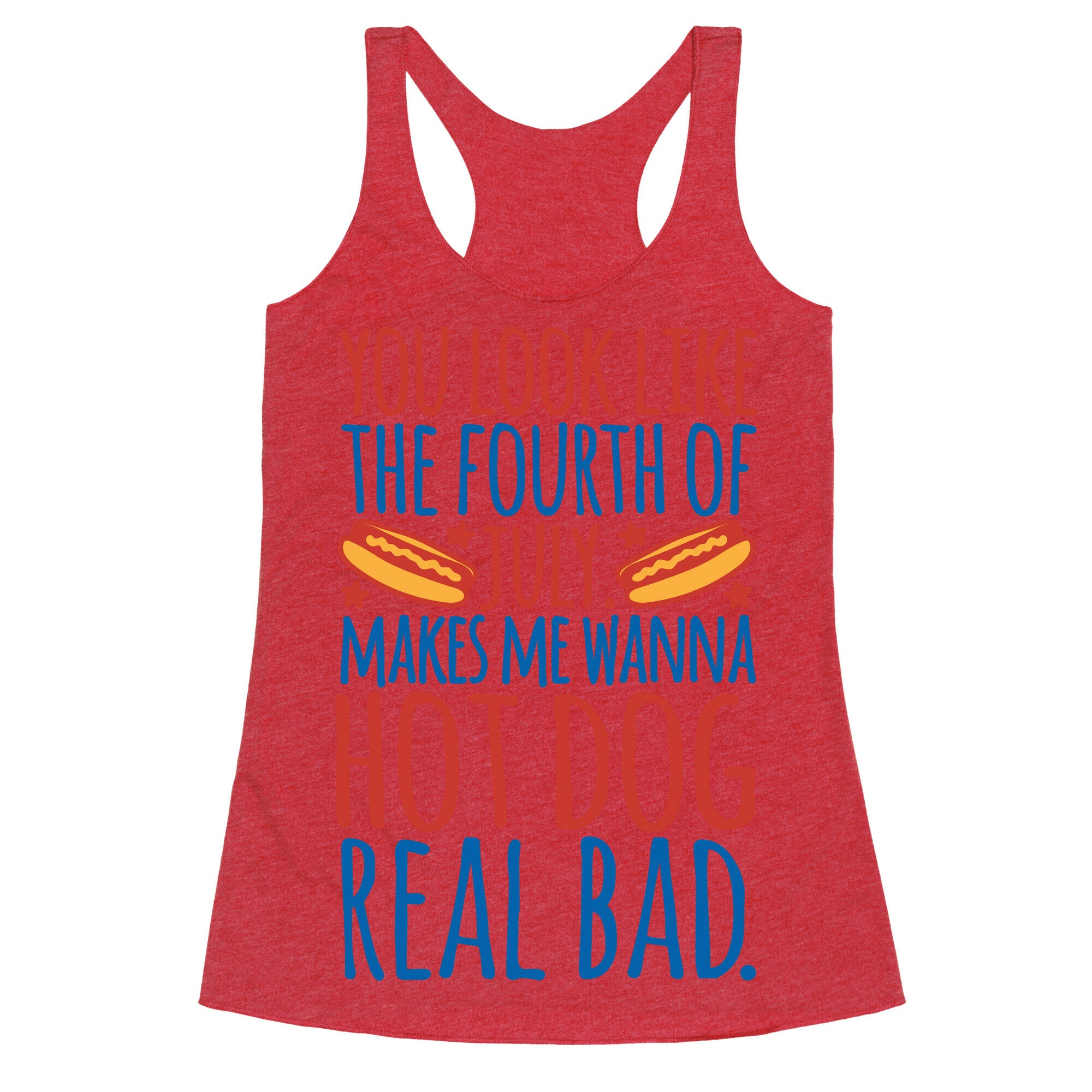 You Look Just Like The Fourth of July White Print Racerback Tank
