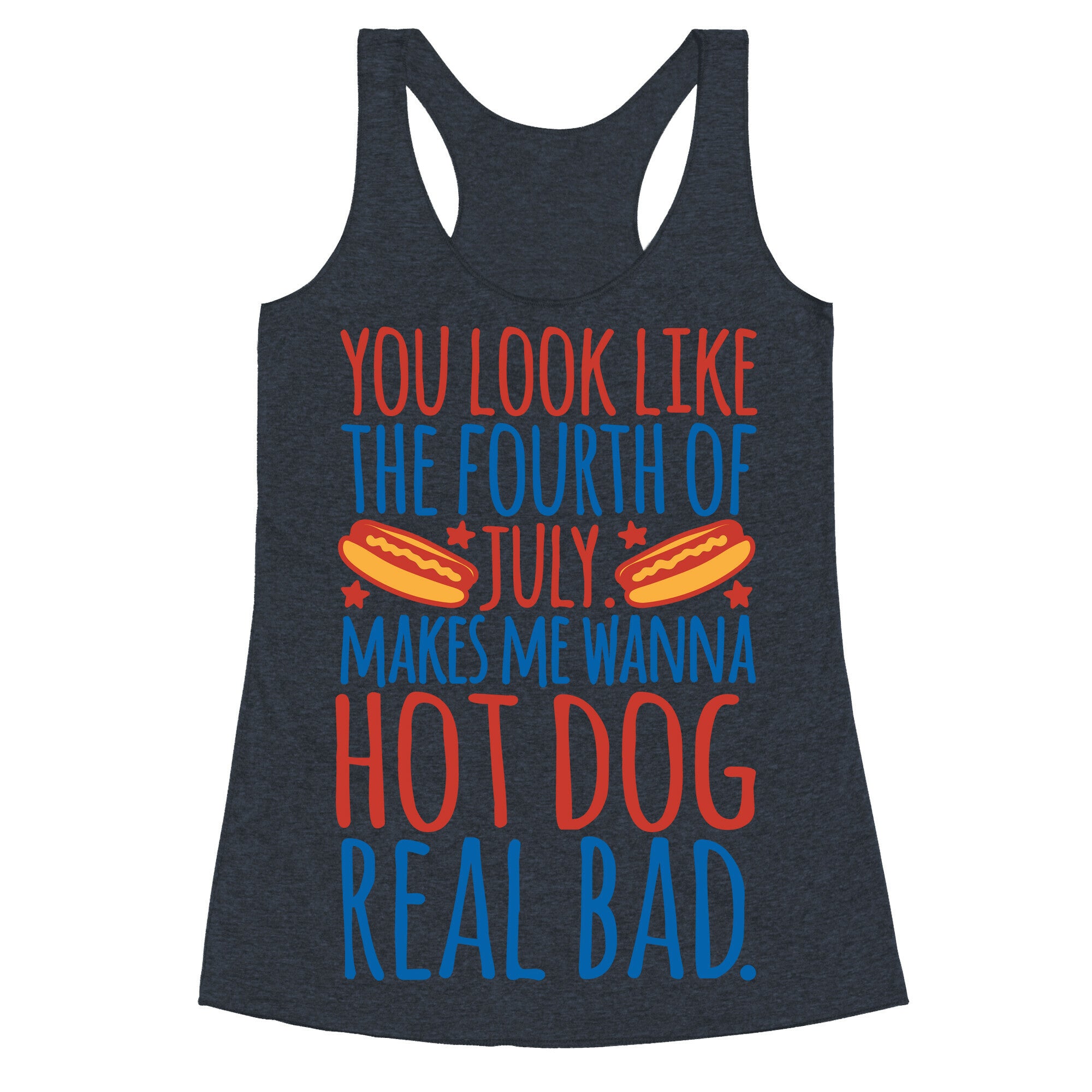 You Look Just Like The Fourth of July White Print Racerback Tank