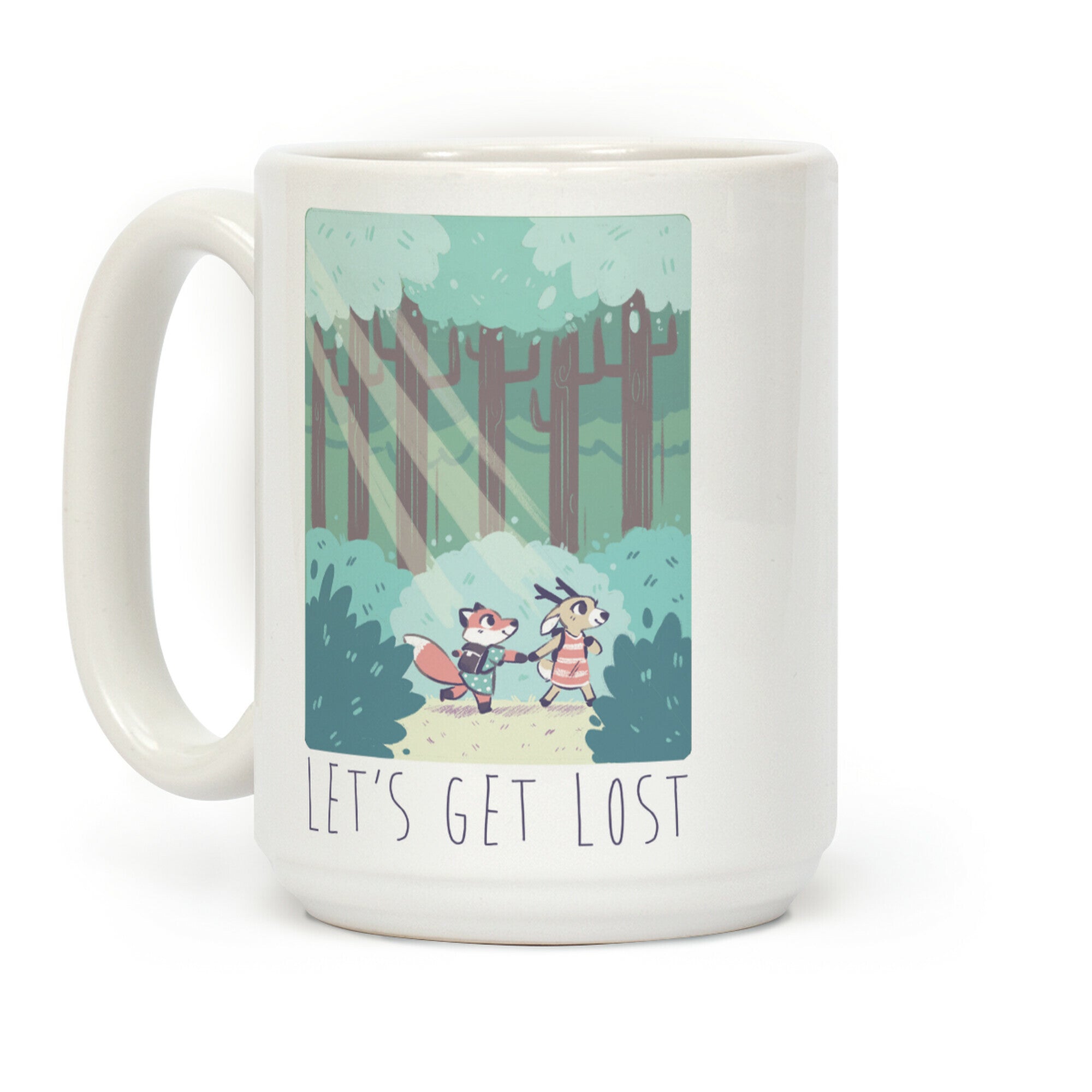 Let's Get Lost - Fox and Deer Coffee Mug