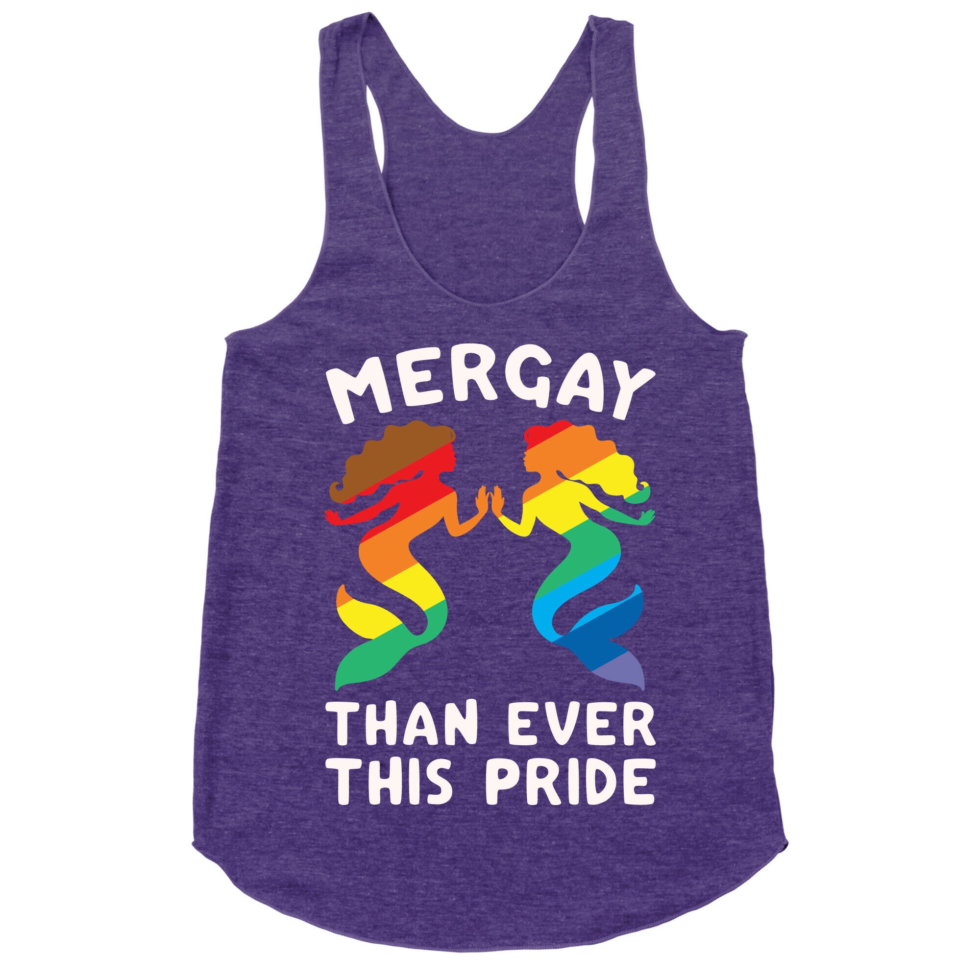 Mergay Than Ever This Pride White Print Racerback Tank