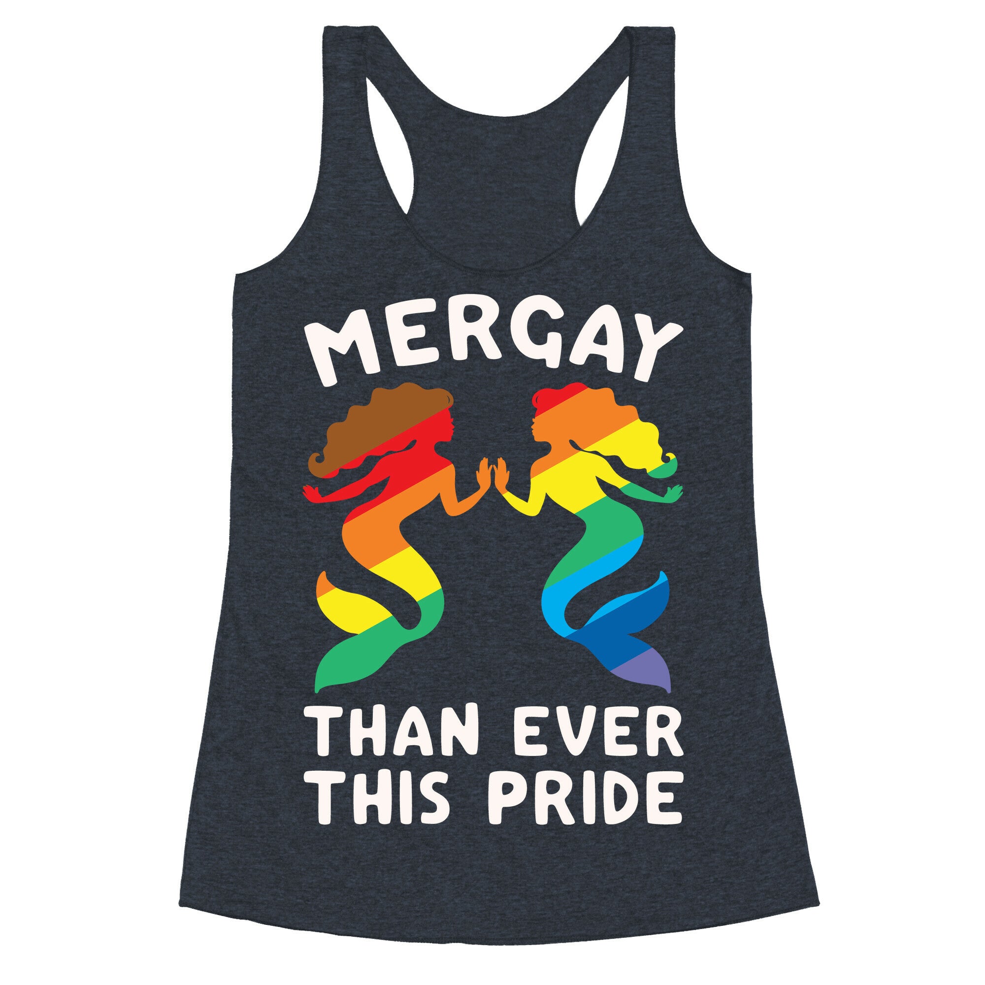 Mergay Than Ever This Pride White Print Racerback Tank