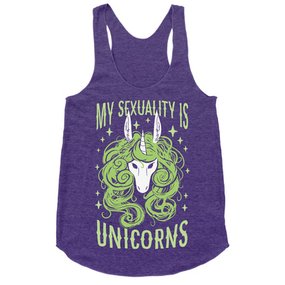 My Sexuality Is Unicorns Racerback Tank