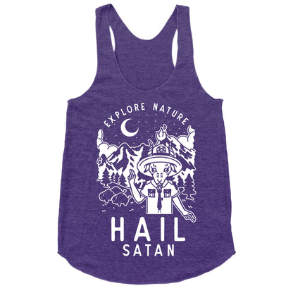 Explore Nature Hail Satan Racerback Tank