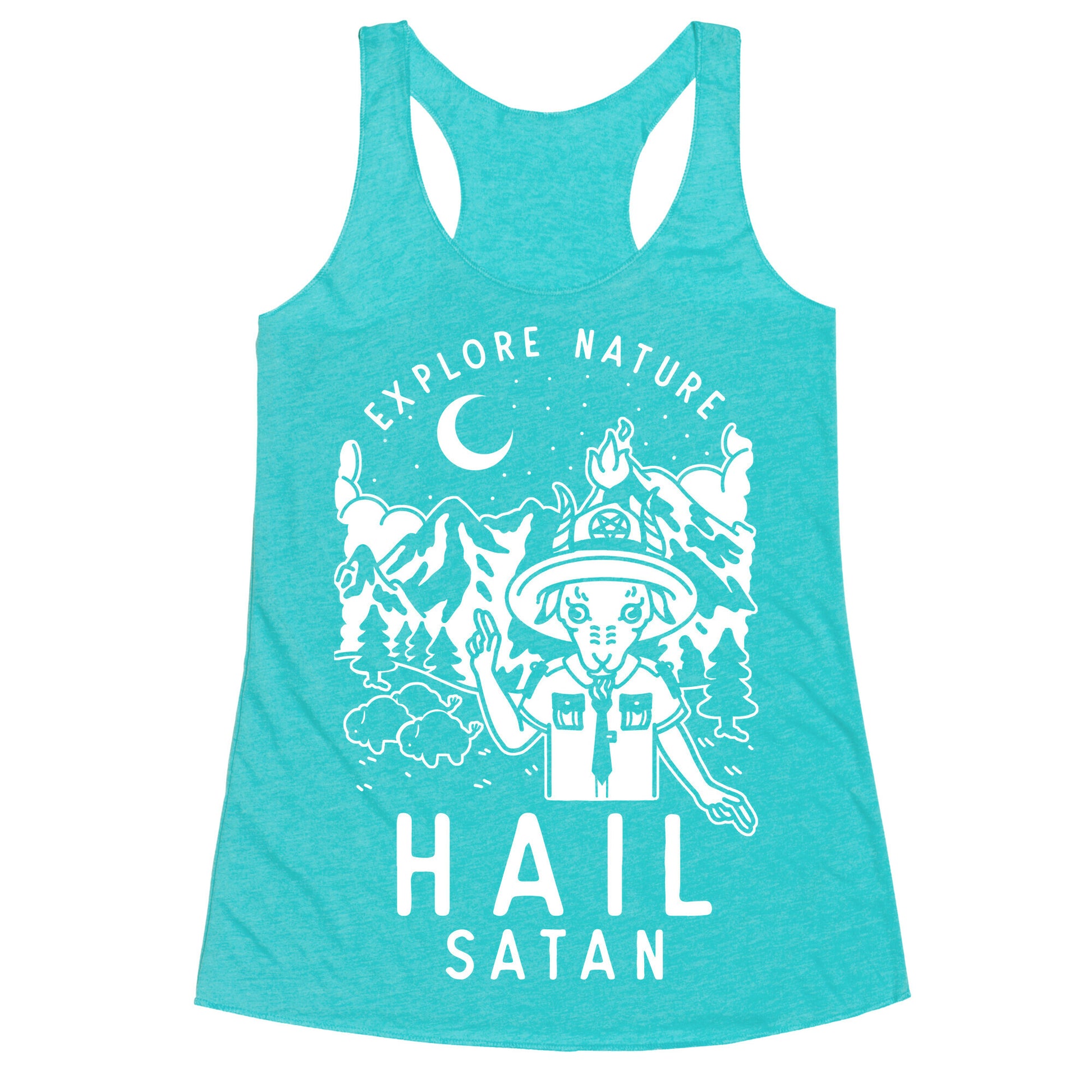 Explore Nature Hail Satan Racerback Tank