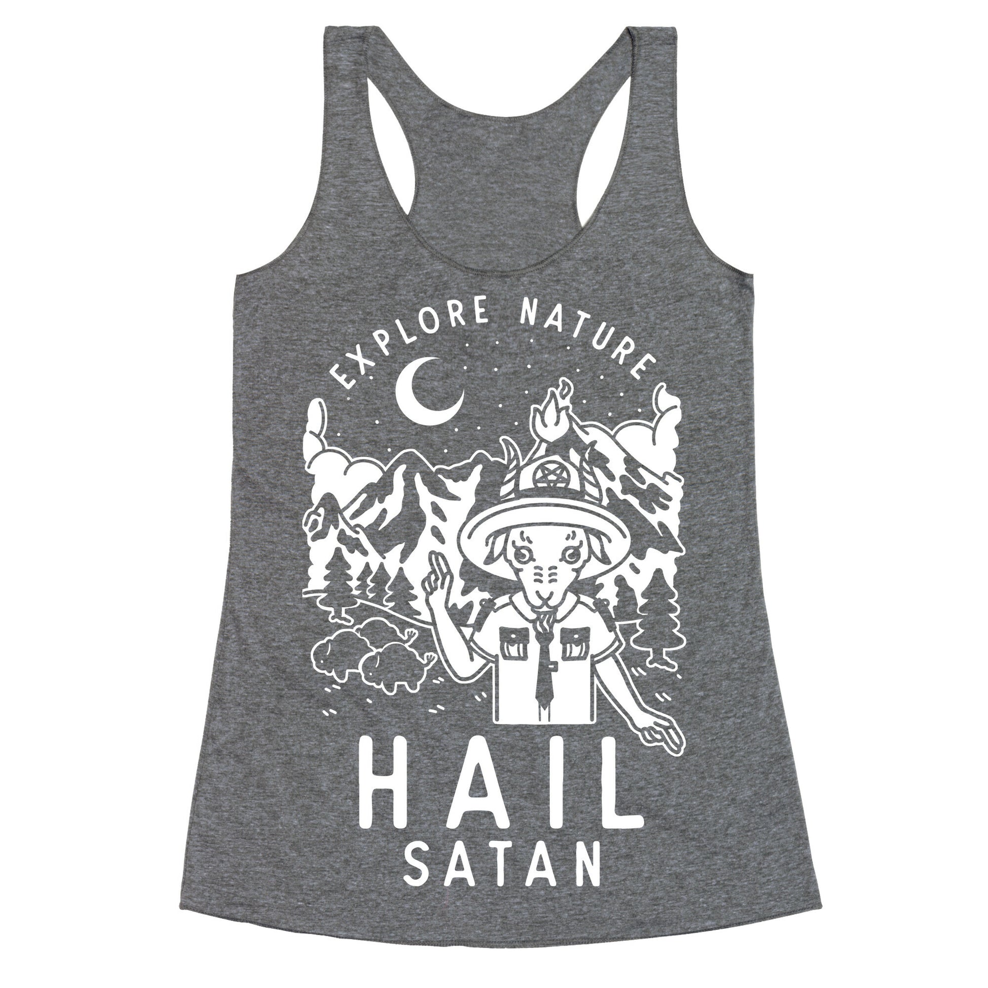 Explore Nature Hail Satan Racerback Tank