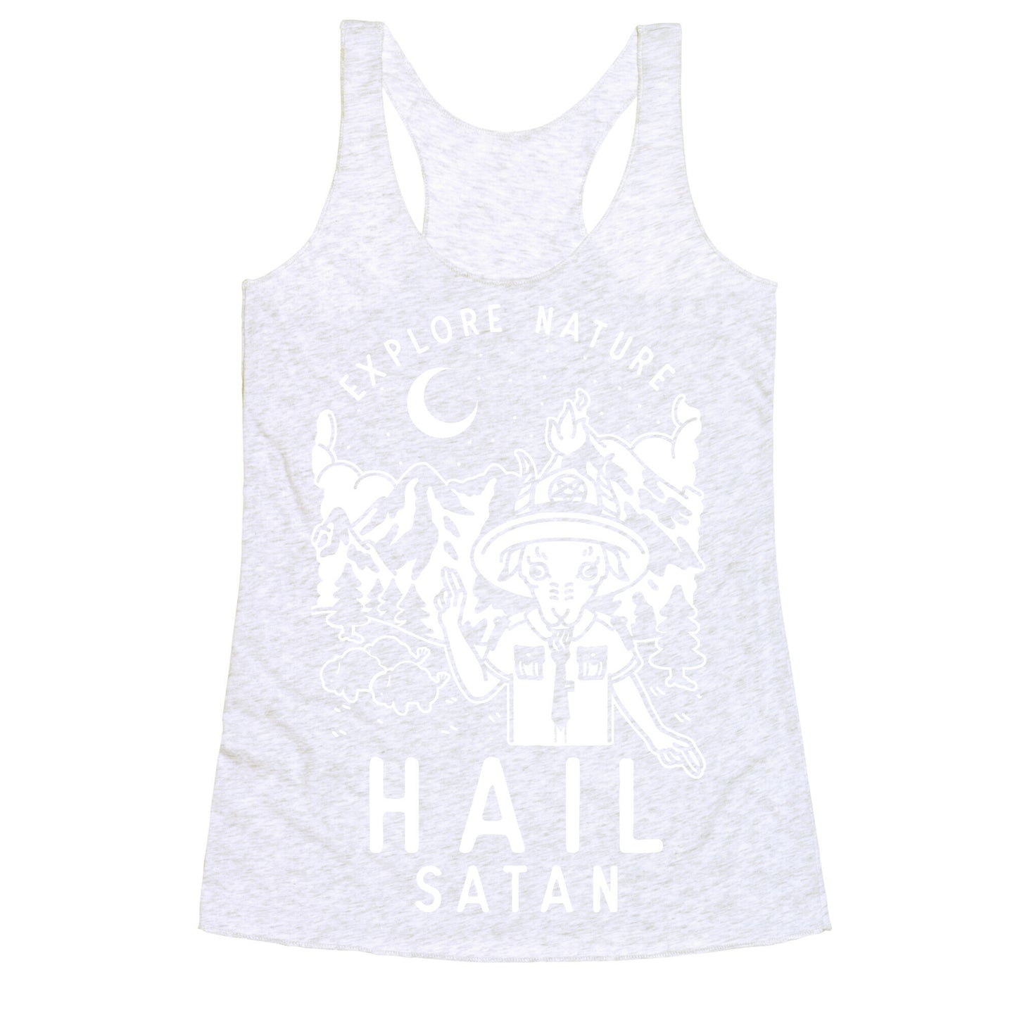 Explore Nature Hail Satan Racerback Tank