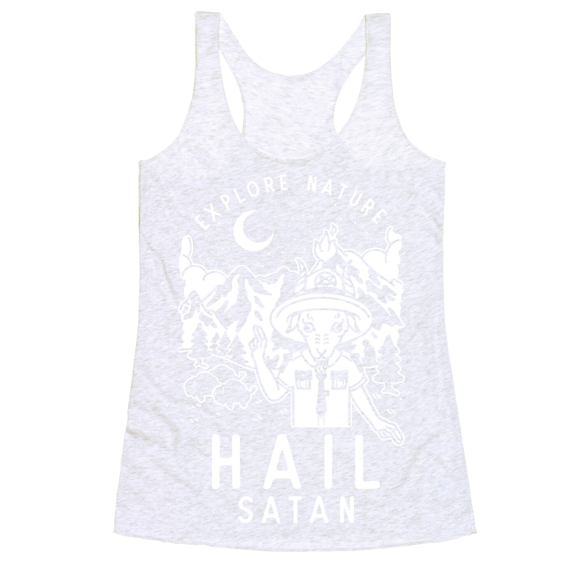 Explore Nature Hail Satan Racerback Tank