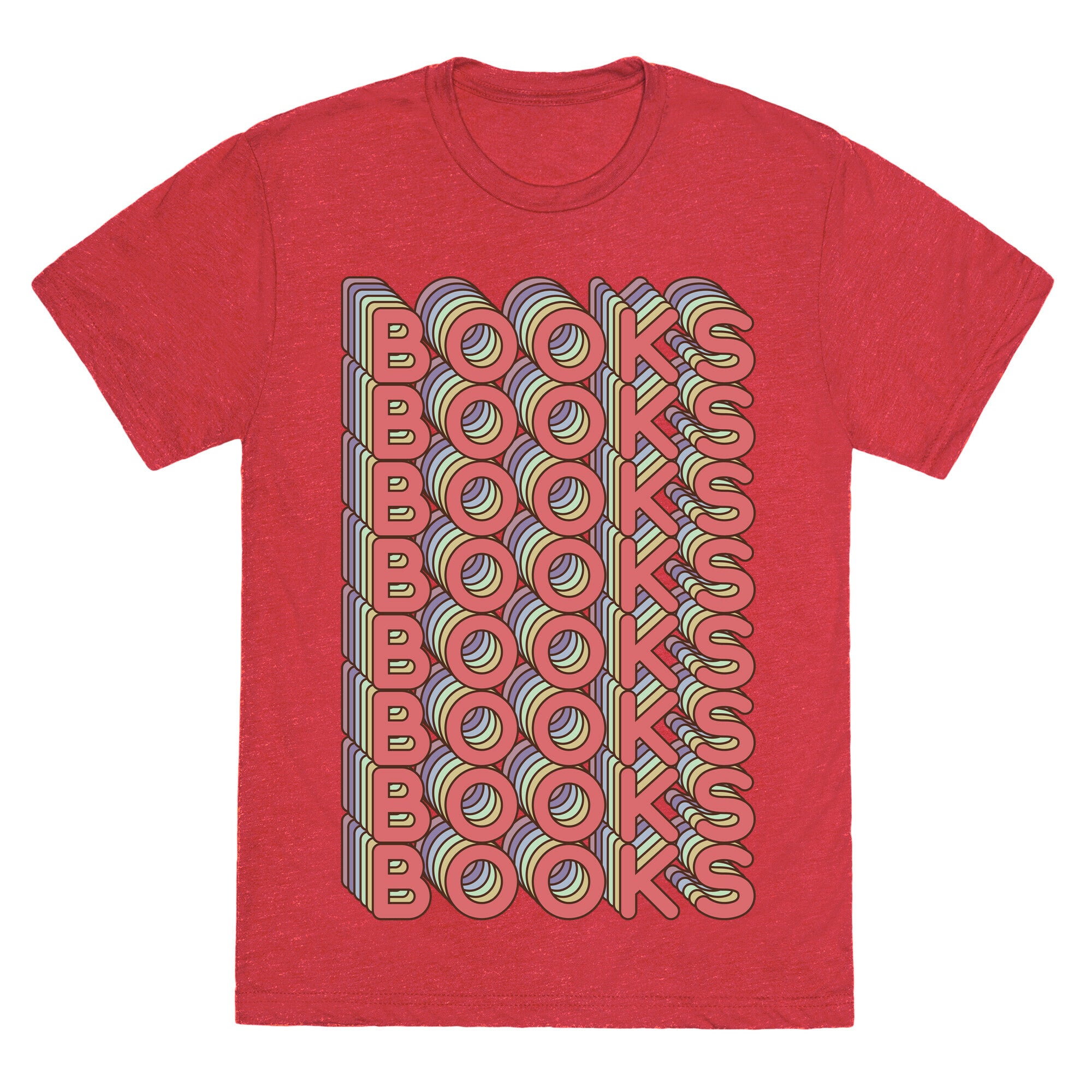 Books Retro Rainbow  Unisex Triblend Tee