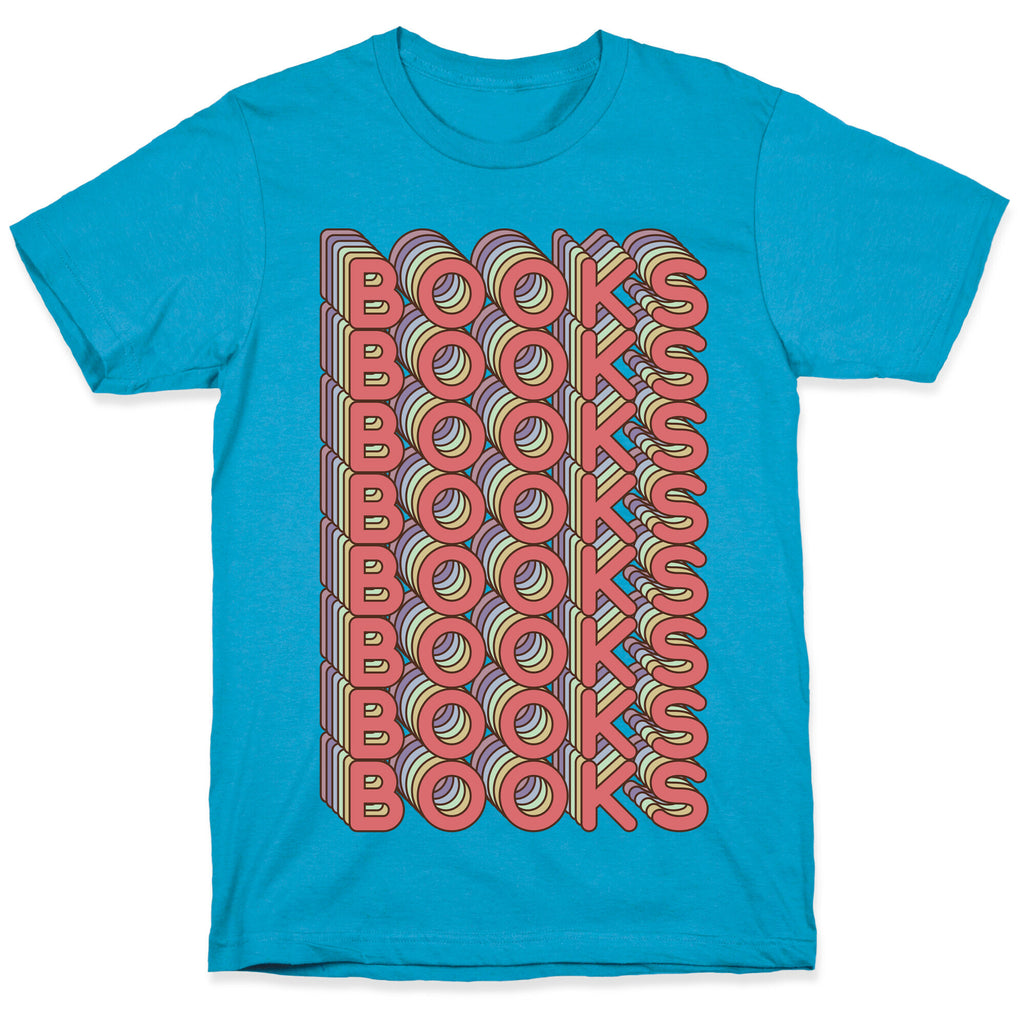 Books Retro Rainbow  Unisex Triblend Tee