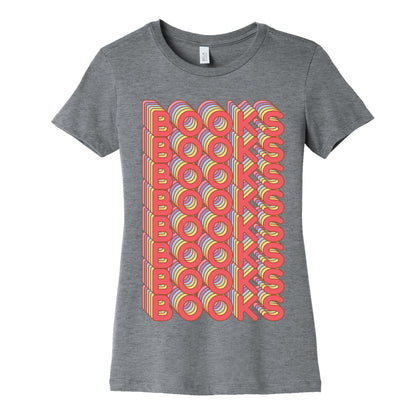 Books Retro Rainbow  Women's Cotton Tee