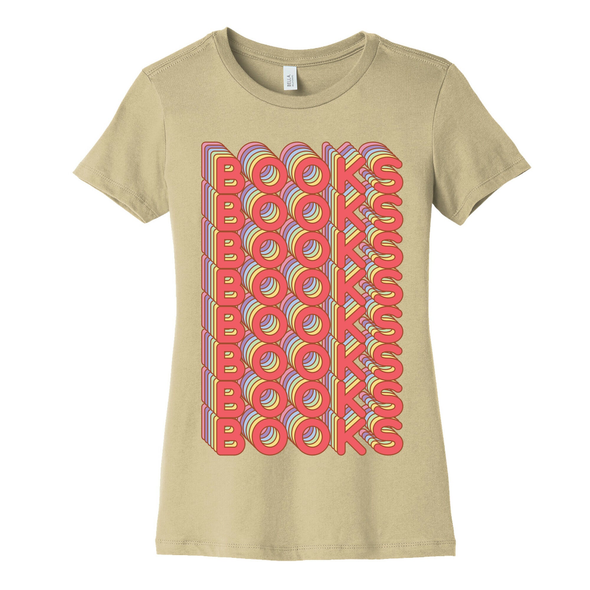 Books Retro Rainbow  Women's Cotton Tee