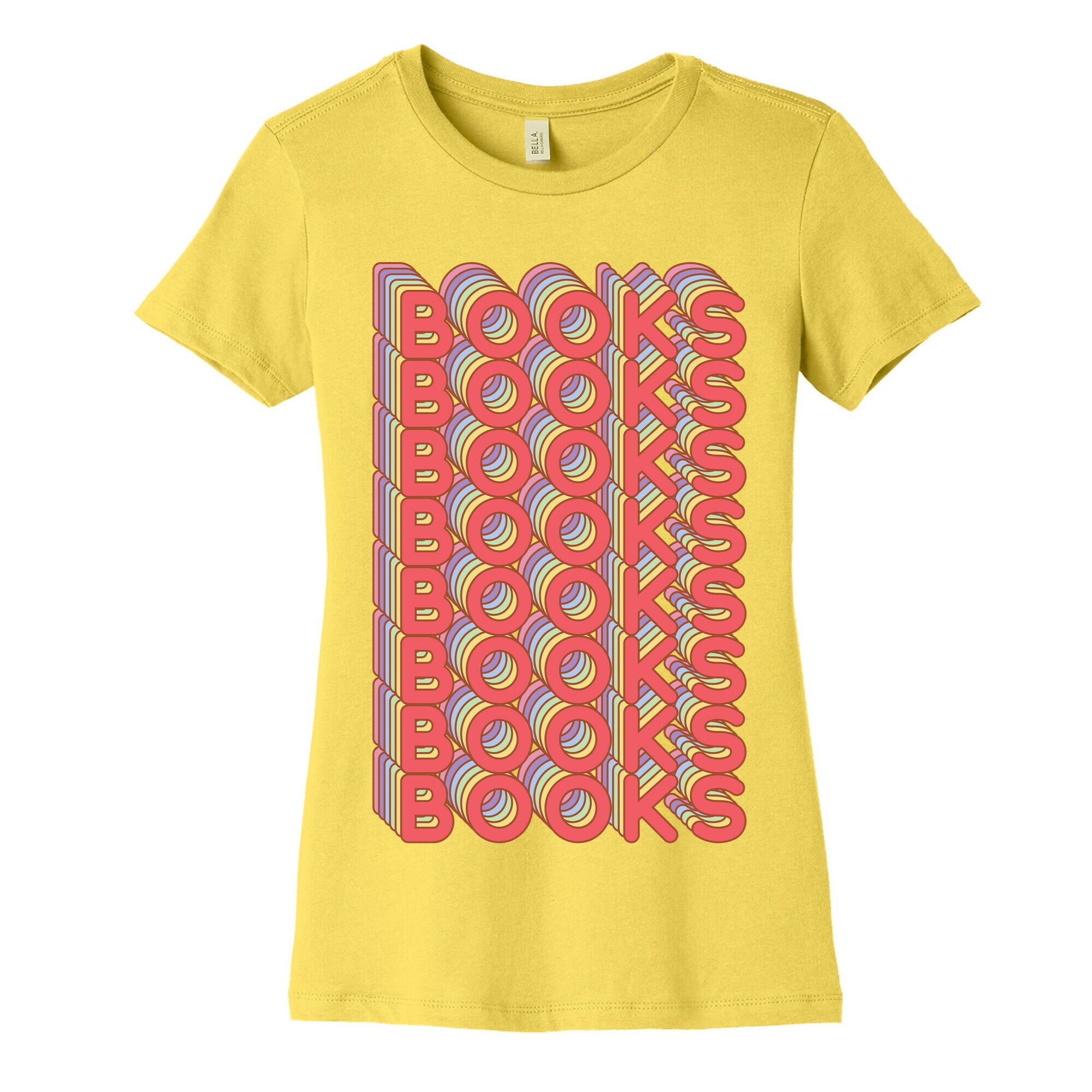 Books Retro Rainbow  Women's Cotton Tee