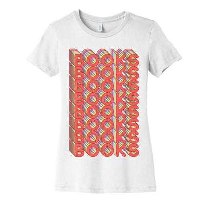 Books Retro Rainbow  Women's Cotton Tee