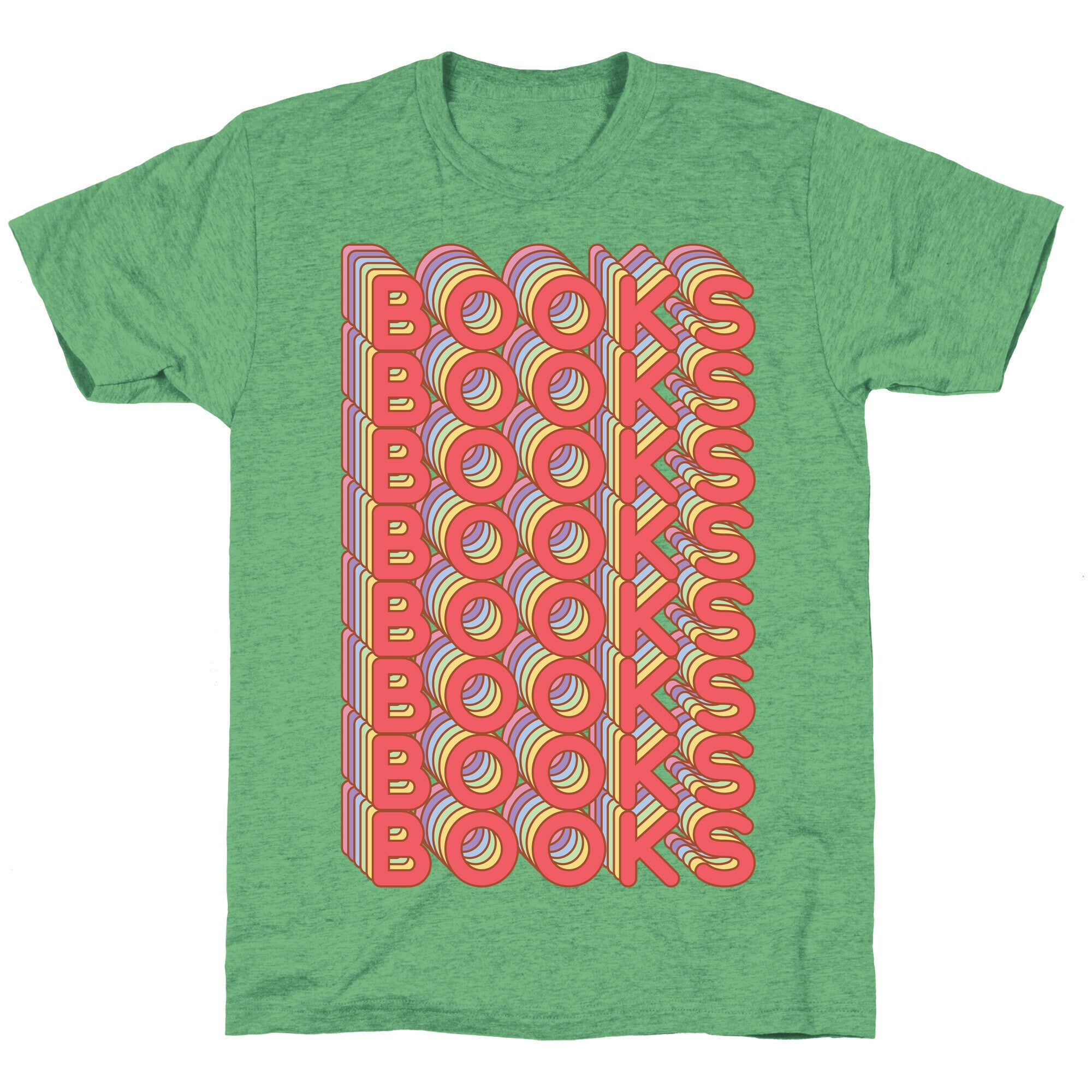 Books Retro Rainbow  Unisex Triblend Tee