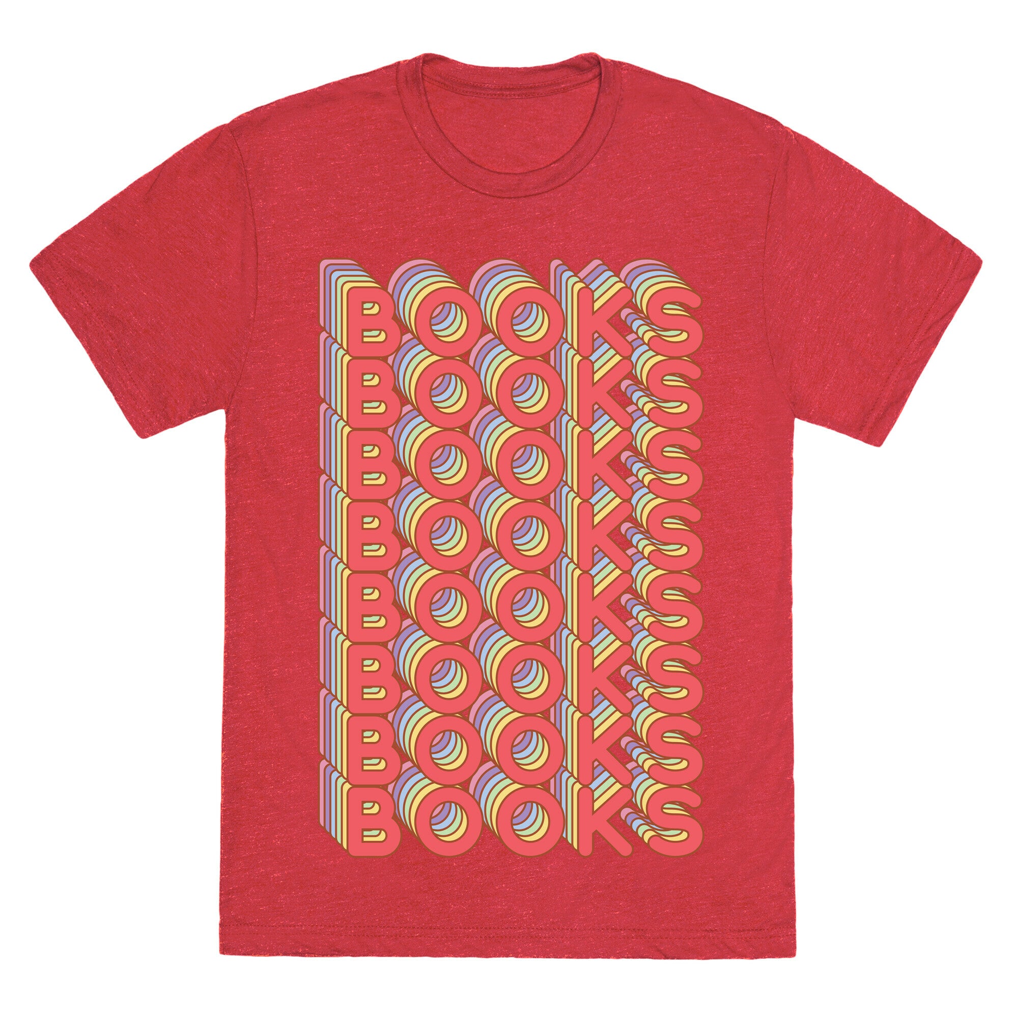 Books Retro Rainbow  Unisex Triblend Tee