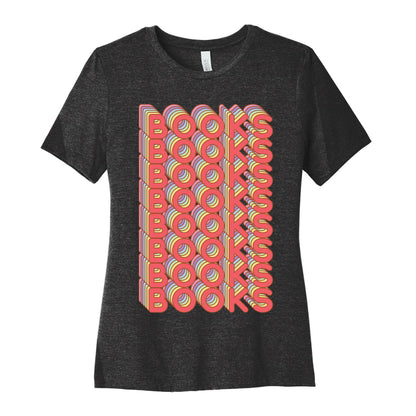 Books Retro Rainbow  Women's Cotton Tee