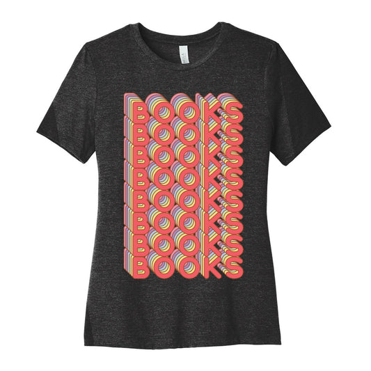 Books Retro Rainbow  Women's Cotton Tee