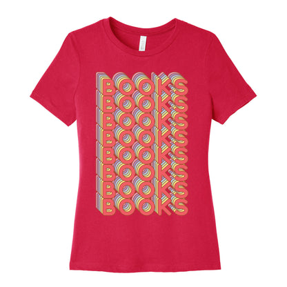 Books Retro Rainbow  Women's Cotton Tee