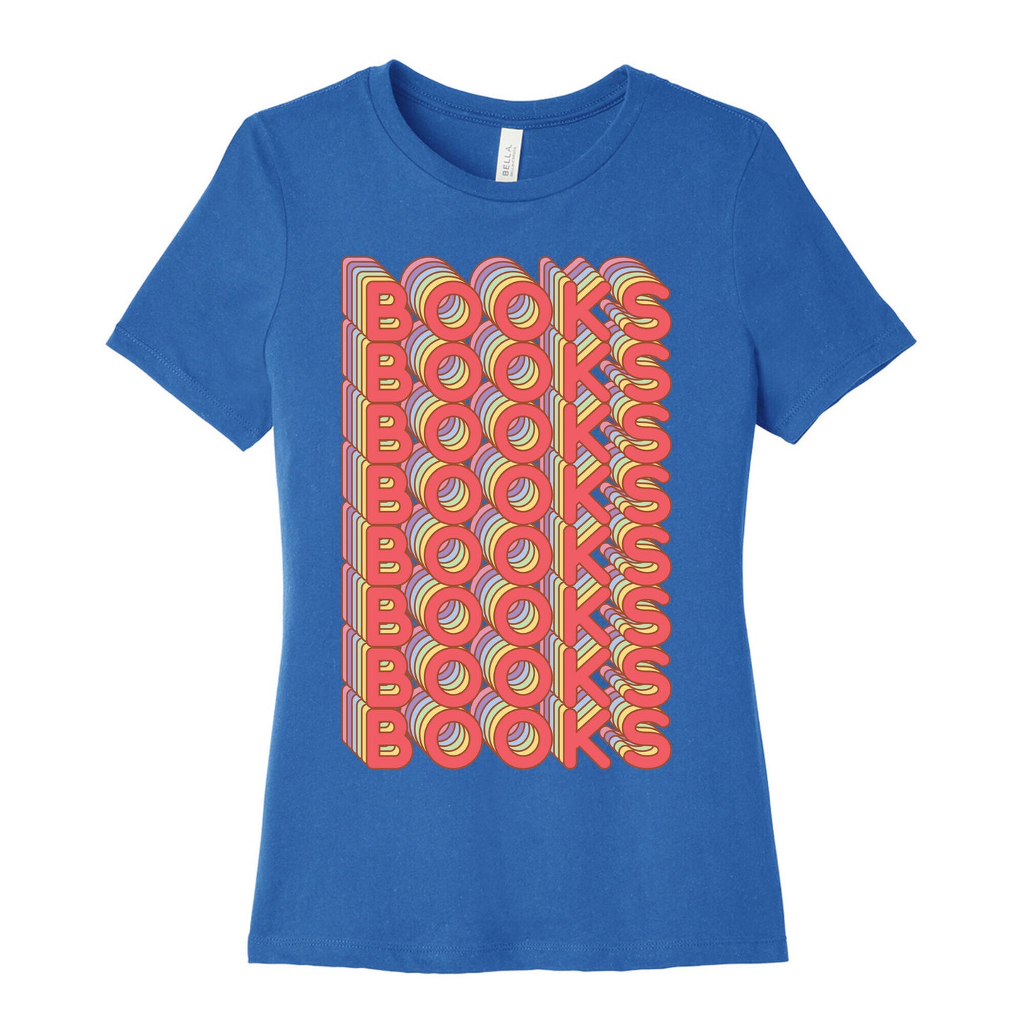 Books Retro Rainbow  Women's Cotton Tee