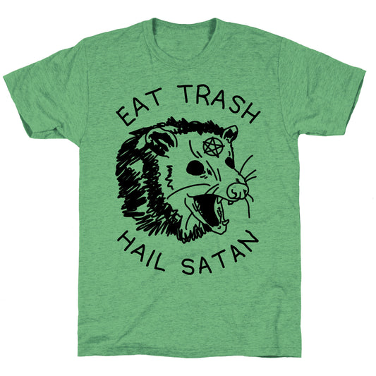 Eat Trash Hail Satan Possum Unisex Triblend Tee