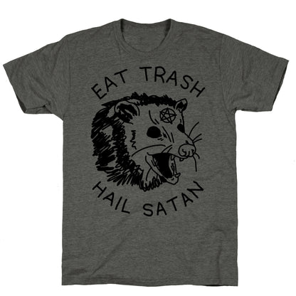 Eat Trash Hail Satan Possum Unisex Triblend Tee